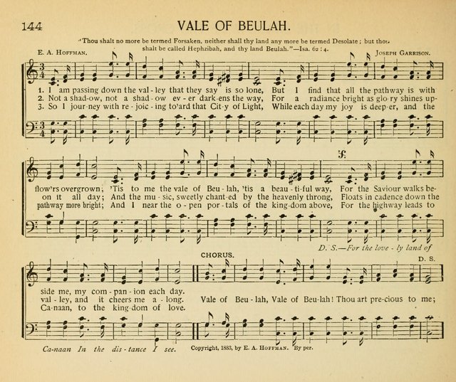 The Gospel Song Sheaf: for Sunday schools and young peoples meetings, comprising primary songs, intermediate songs, gospel and special songs, and old hymns and tunes page 144