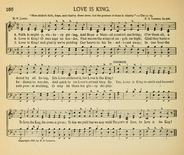 The Gospel Song Sheaf: for Sunday schools and young peoples meetings, comprising primary songs, intermediate songs, gospel and special songs, and old hymns and tunes page 166