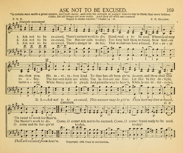 The Gospel Song Sheaf: for Sunday schools and young peoples meetings, comprising primary songs, intermediate songs, gospel and special songs, and old hymns and tunes page 169