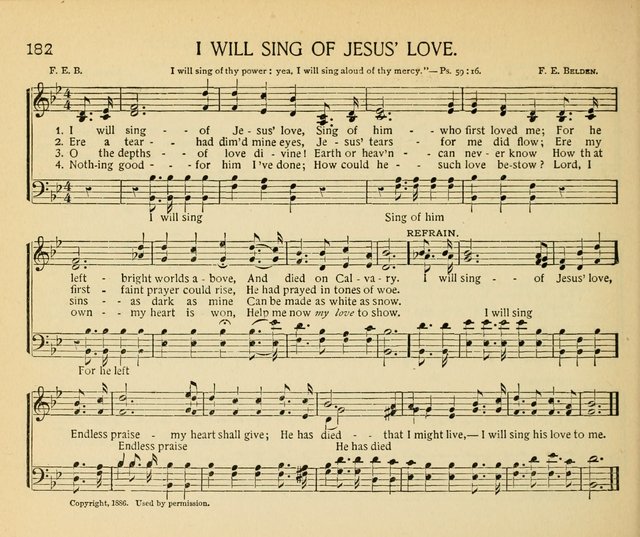 The Gospel Song Sheaf: for Sunday schools and young peoples meetings, comprising primary songs, intermediate songs, gospel and special songs, and old hymns and tunes page 182