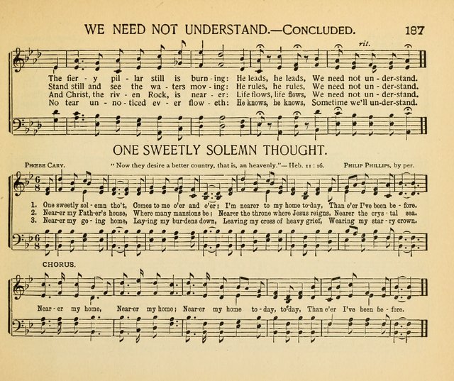 The Gospel Song Sheaf: for Sunday schools and young peoples meetings, comprising primary songs, intermediate songs, gospel and special songs, and old hymns and tunes page 187