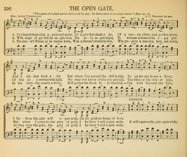 The Gospel Song Sheaf: for Sunday schools and young peoples meetings, comprising primary songs, intermediate songs, gospel and special songs, and old hymns and tunes page 196