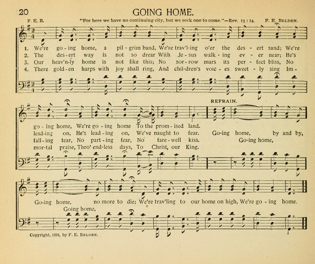 The Gospel Song Sheaf: for Sunday schools and young peoples meetings, comprising primary songs, intermediate songs, gospel and special songs, and old hymns and tunes page 20