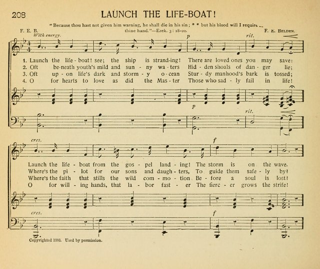 The Gospel Song Sheaf: for Sunday schools and young peoples meetings, comprising primary songs, intermediate songs, gospel and special songs, and old hymns and tunes page 208