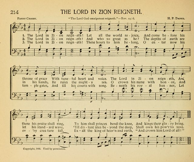 The Gospel Song Sheaf: for Sunday schools and young peoples meetings, comprising primary songs, intermediate songs, gospel and special songs, and old hymns and tunes page 214