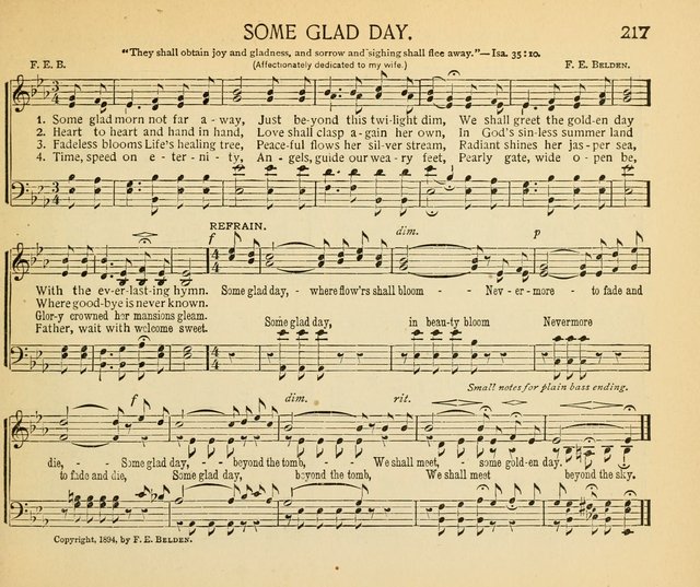 The Gospel Song Sheaf: for Sunday schools and young peoples meetings, comprising primary songs, intermediate songs, gospel and special songs, and old hymns and tunes page 217