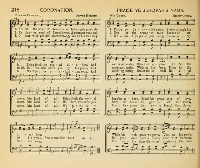 The Gospel Song Sheaf: for Sunday schools and young peoples meetings, comprising primary songs, intermediate songs, gospel and special songs, and old hymns and tunes page 218