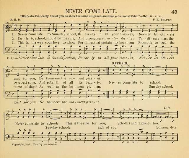 The Gospel Song Sheaf: for Sunday schools and young peoples meetings, comprising primary songs, intermediate songs, gospel and special songs, and old hymns and tunes page 43