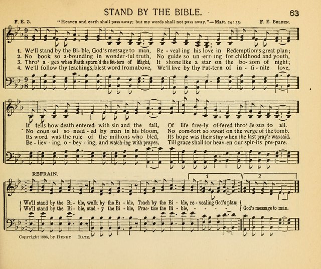 The Gospel Song Sheaf: for Sunday schools and young peoples meetings, comprising primary songs, intermediate songs, gospel and special songs, and old hymns and tunes page 63