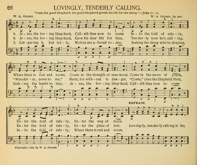 The Gospel Song Sheaf: for Sunday schools and young peoples meetings, comprising primary songs, intermediate songs, gospel and special songs, and old hymns and tunes page 66