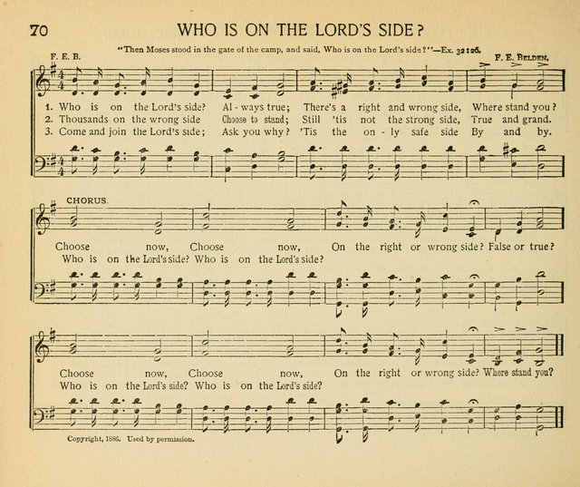 The Gospel Song Sheaf: for Sunday schools and young peoples meetings, comprising primary songs, intermediate songs, gospel and special songs, and old hymns and tunes page 70