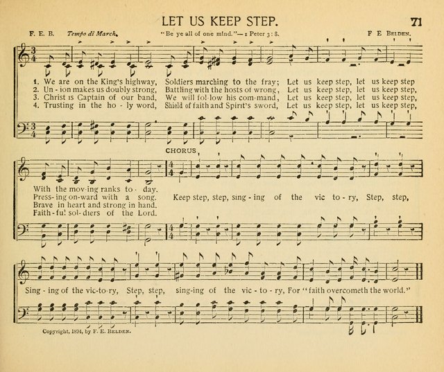 The Gospel Song Sheaf: for Sunday schools and young peoples meetings, comprising primary songs, intermediate songs, gospel and special songs, and old hymns and tunes page 71