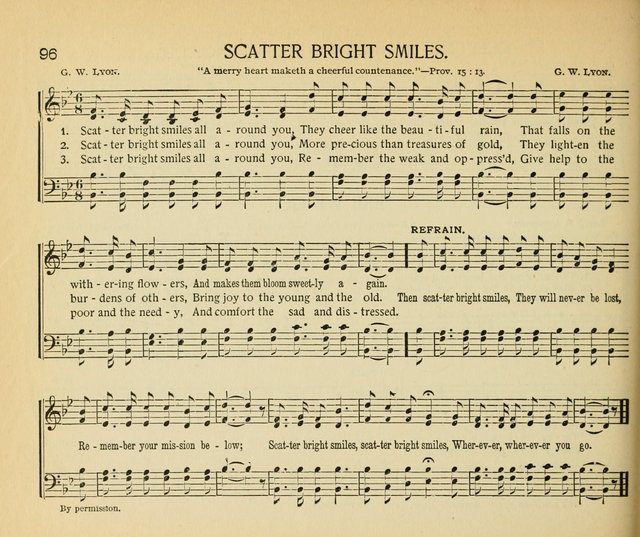 The Gospel Song Sheaf: for Sunday schools and young peoples meetings, comprising primary songs, intermediate songs, gospel and special songs, and old hymns and tunes page 96