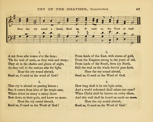 Glad Tidings: a collection of new hymns and music, designed for sabbath schools, anniversary meetings, home circles, &c. page 47