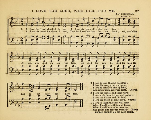 Glad Tidings: a collection of new hymns and music, designed for sabbath schools, anniversary meetings, home circles, &c. page 67