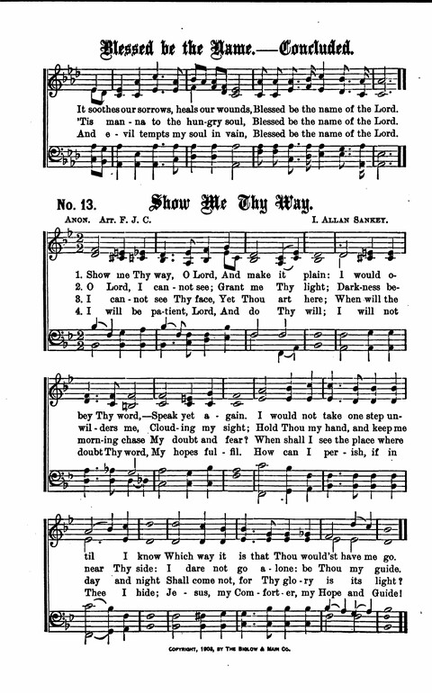 Gospel Tent Songs: Selected by F. H. Jacobs and I. Allan Sankey at the request of the Evangelistic Committee of Greater New York page 13