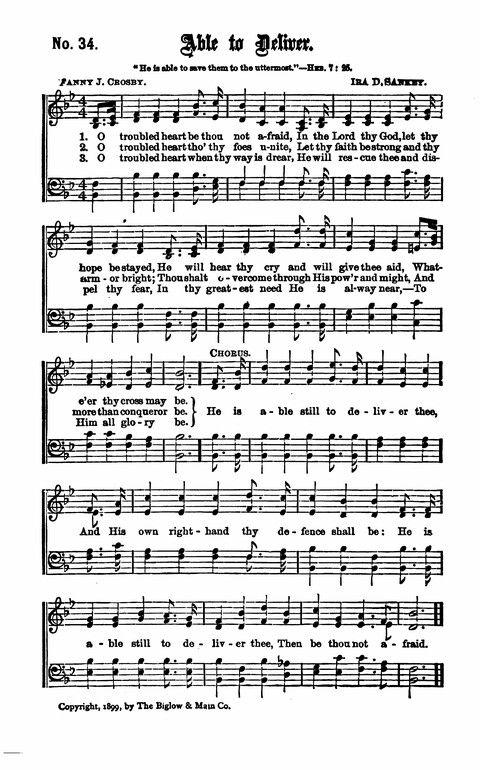 Gospel Tent Songs: Selected by F. H. Jacobs and I. Allan Sankey at the request of the Evangelistic Committee of Greater New York page 34