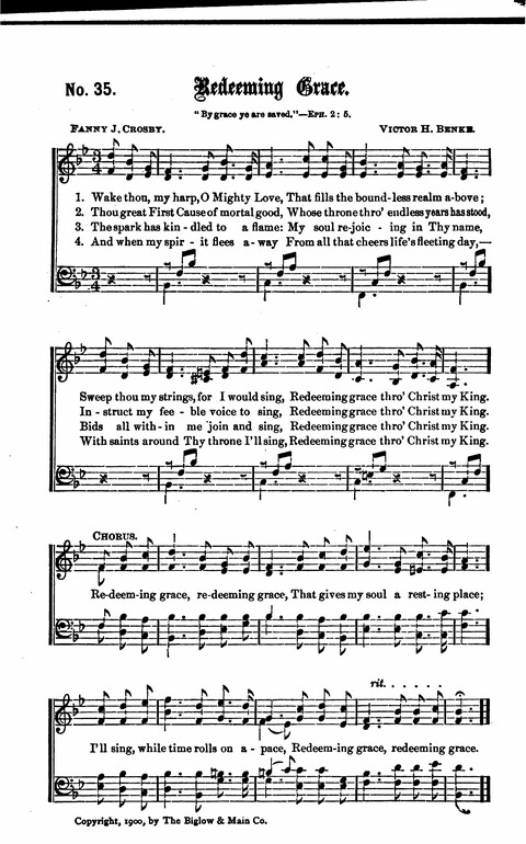 Gospel Tent Songs: Selected by F. H. Jacobs and I. Allan Sankey at the request of the Evangelistic Committee of Greater New York page 35