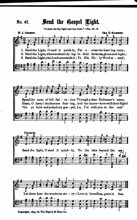 Gospel Tent Songs: Selected by F. H. Jacobs and I. Allan Sankey at the request of the Evangelistic Committee of Greater New York page 41