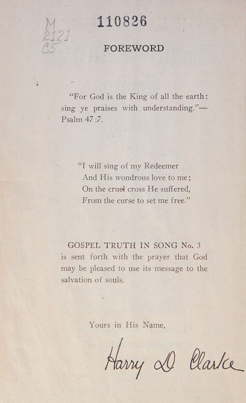 Gospel Truth in Song No. 3 page iii