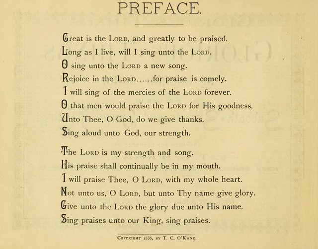 Glorious Things in Sacred Song: for use in Sabbath Schools and Gospel Meetings page iv