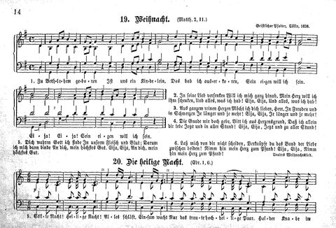 Das geistliche Volkslied: Sammlung geistlicher Lieder für außergottesdienstliche Kreise in vierstimmigem Satze, zugleich asl Begleiterin der "Kleine Missionsharfe" (10. Auflage) page 14