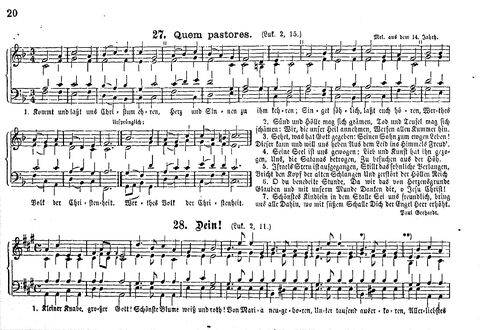 Das geistliche Volkslied: Sammlung geistlicher Lieder für außergottesdienstliche Kreise in vierstimmigem Satze, zugleich asl Begleiterin der "Kleine Missionsharfe" (10. Auflage) page 20