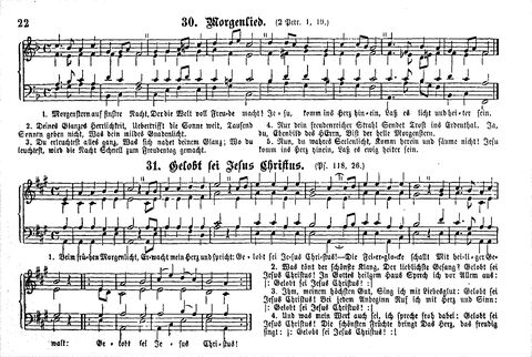 Das geistliche Volkslied: Sammlung geistlicher Lieder für außergottesdienstliche Kreise in vierstimmigem Satze, zugleich asl Begleiterin der "Kleine Missionsharfe" (10. Auflage) page 22