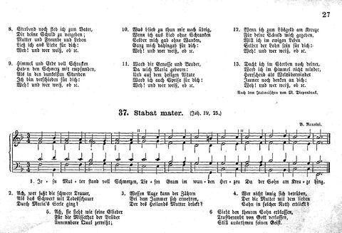 Das geistliche Volkslied: Sammlung geistlicher Lieder für außergottesdienstliche Kreise in vierstimmigem Satze, zugleich asl Begleiterin der "Kleine Missionsharfe" (10. Auflage) page 27