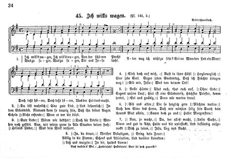 Das geistliche Volkslied: Sammlung geistlicher Lieder für außergottesdienstliche Kreise in vierstimmigem Satze, zugleich asl Begleiterin der "Kleine Missionsharfe" (10. Auflage) page 34