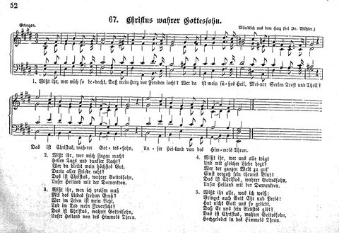 Das geistliche Volkslied: Sammlung geistlicher Lieder für außergottesdienstliche Kreise in vierstimmigem Satze, zugleich asl Begleiterin der "Kleine Missionsharfe" (10. Auflage) page 52