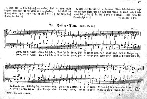 Das geistliche Volkslied: Sammlung geistlicher Lieder für außergottesdienstliche Kreise in vierstimmigem Satze, zugleich asl Begleiterin der "Kleine Missionsharfe" (10. Auflage) page 57