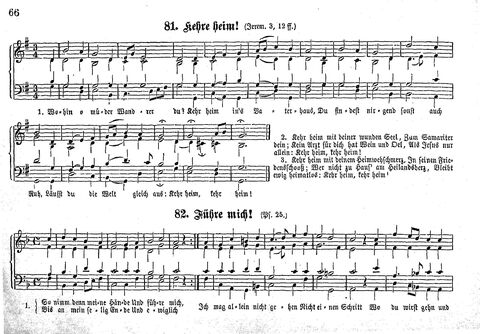 Das geistliche Volkslied: Sammlung geistlicher Lieder für außergottesdienstliche Kreise in vierstimmigem Satze, zugleich asl Begleiterin der "Kleine Missionsharfe" (10. Auflage) page 66