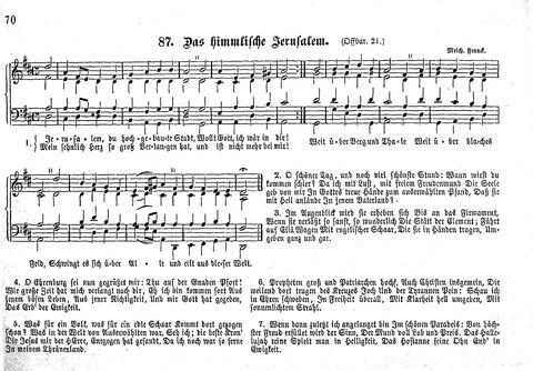 Das geistliche Volkslied: Sammlung geistlicher Lieder für außergottesdienstliche Kreise in vierstimmigem Satze, zugleich asl Begleiterin der "Kleine Missionsharfe" (10. Auflage) page 70