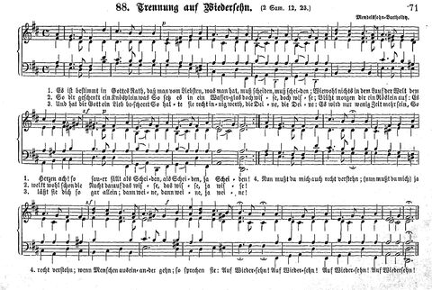 Das geistliche Volkslied: Sammlung geistlicher Lieder für außergottesdienstliche Kreise in vierstimmigem Satze, zugleich asl Begleiterin der "Kleine Missionsharfe" (10. Auflage) page 71