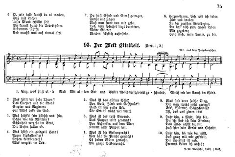 Das geistliche Volkslied: Sammlung geistlicher Lieder für außergottesdienstliche Kreise in vierstimmigem Satze, zugleich asl Begleiterin der "Kleine Missionsharfe" (10. Auflage) page 75