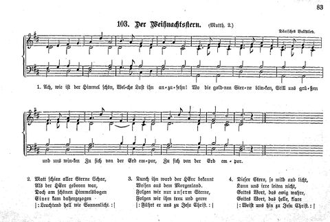 Das geistliche Volkslied: Sammlung geistlicher Lieder für außergottesdienstliche Kreise in vierstimmigem Satze, zugleich asl Begleiterin der "Kleine Missionsharfe" (10. Auflage) page 83