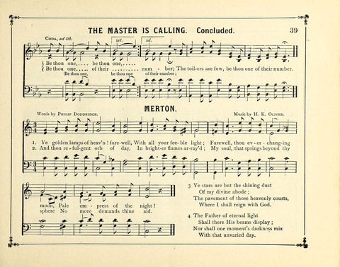 The Gem of Gems: a choice collection of sacred songs, original and selected, for the use of Sunday-Schools, Bible Classes and Social Worship page 39