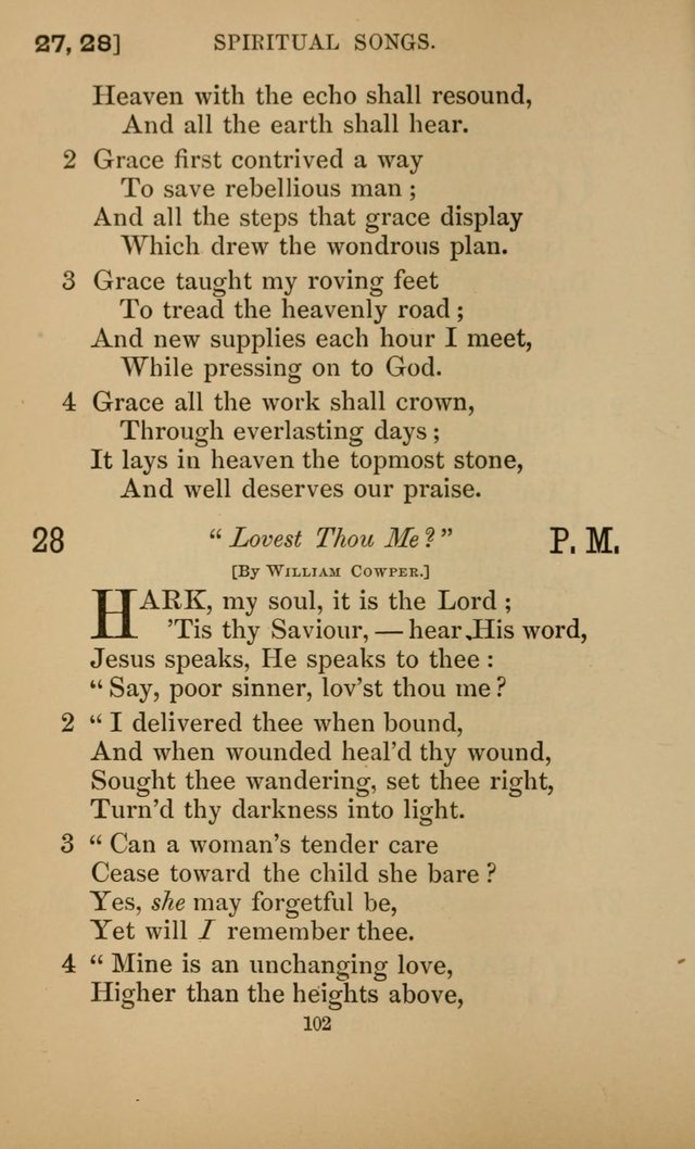 Hymns for All Christians page 102