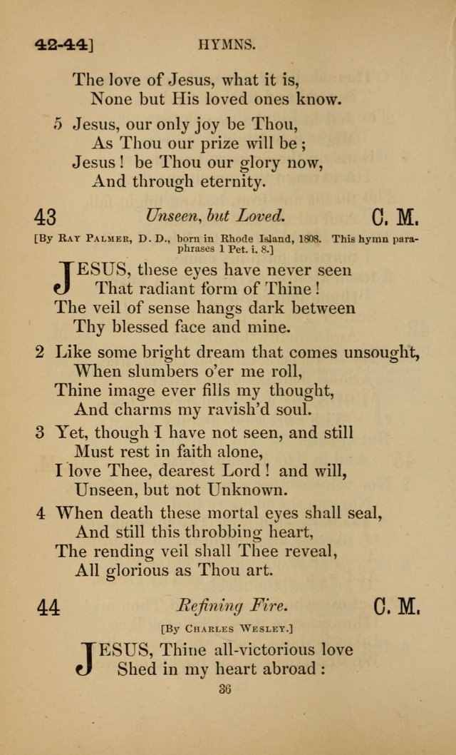 Hymns for All Christians page 36