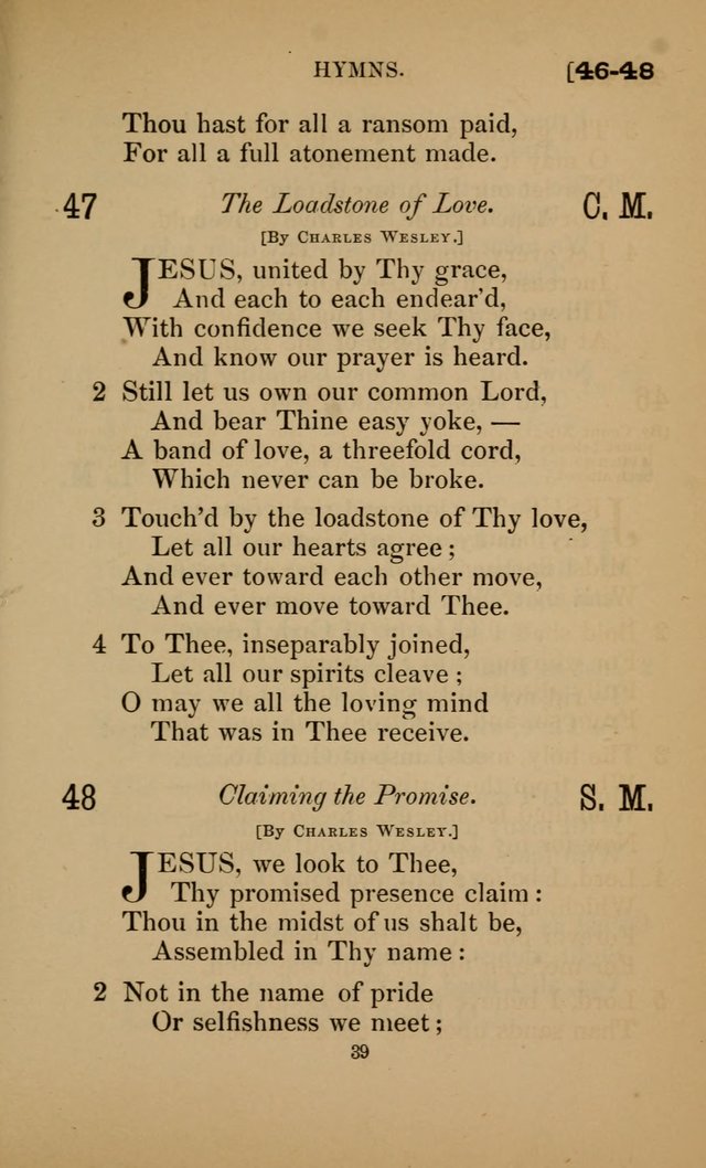 Hymns for All Christians page 39