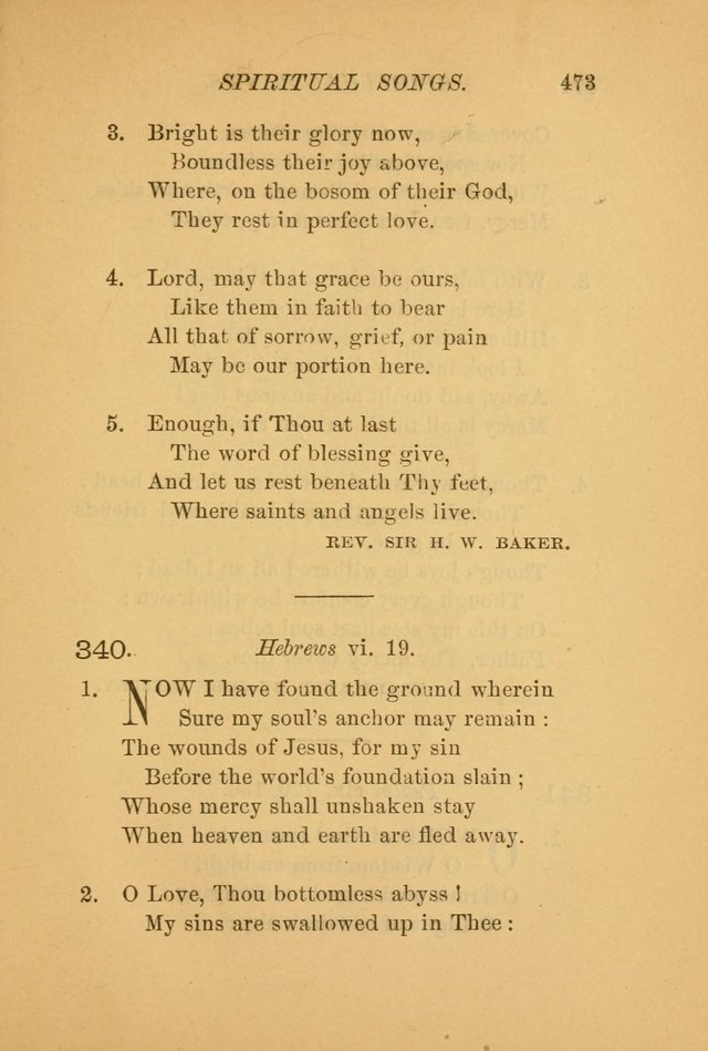 Hymns for the Church on Earth: being three hundred and sixty-six hymns and spiritual songs. (For the most part of modern date.) (New Ed.) page 475