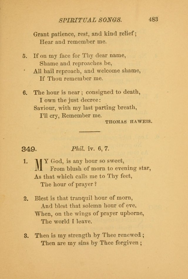 Hymns for the Church on Earth: being three hundred and sixty-six hymns and spiritual songs. (For the most part of modern date.) (New Ed.) page 485