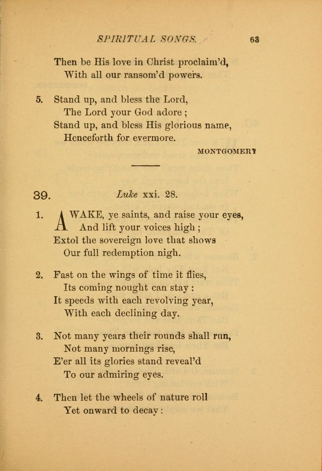 Hymns for the Church on Earth: being three hundred and sixty-six hymns and spiritual songs. (For the most part of modern date.) (New Ed.) page 65