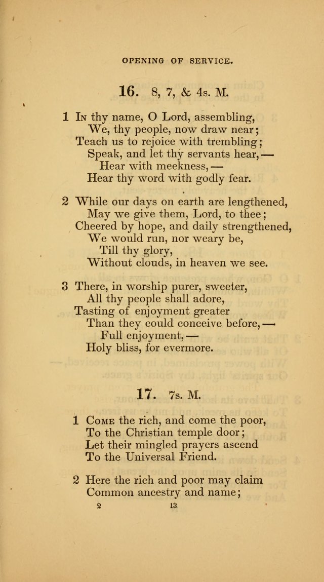 Hymns for the Church of Christ (3rd thousand) page 13