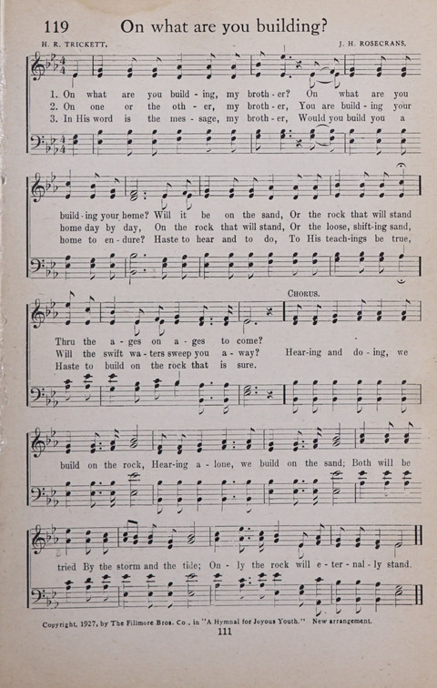 A Hymnal for Joyous Youth: An all-purpose hymnal for church, young peoples