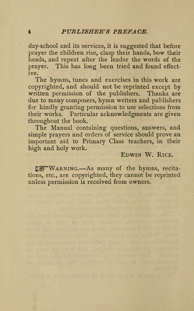 Hymnal for Primary Classes: a collection of hymns and tunes, recitations and exercises, being a manual for primary Sunday-schools (Words ed.) page 1