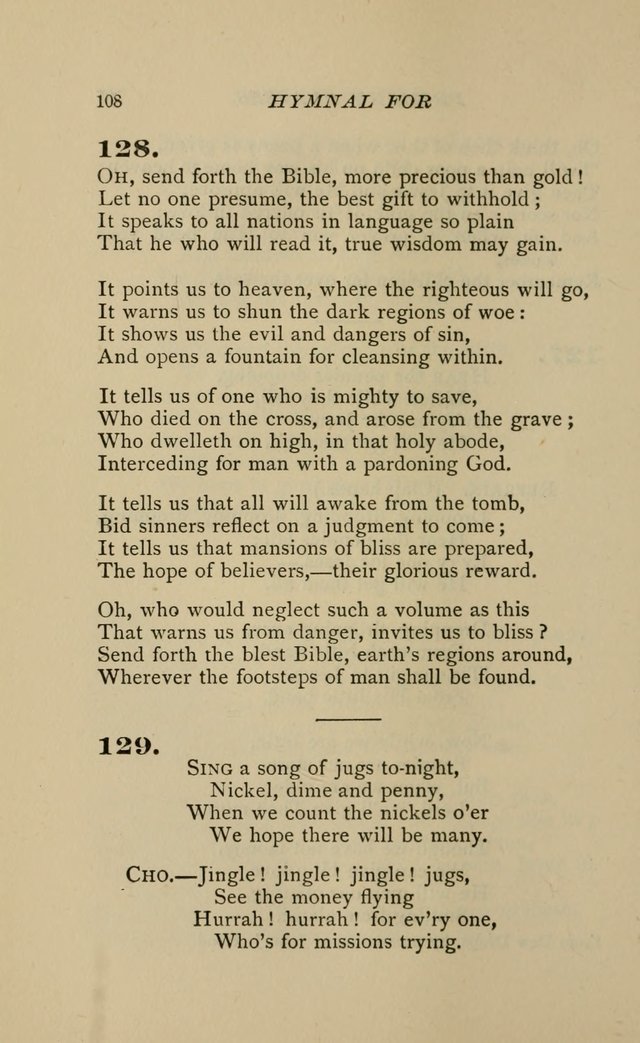 Hymnal for Primary Classes: a collection of hymns and tunes, recitations and exercises, being a manual for primary Sunday-schools (Words ed.) page 105