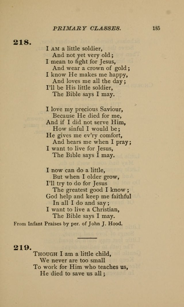 Hymnal for Primary Classes: a collection of hymns and tunes, recitations and exercises, being a manual for primary Sunday-schools (Words ed.) page 182