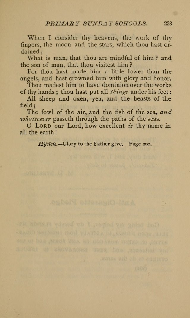 Hymnal for Primary Classes: a collection of hymns and tunes, recitations and exercises, being a manual for primary Sunday-schools (Words ed.) page 220